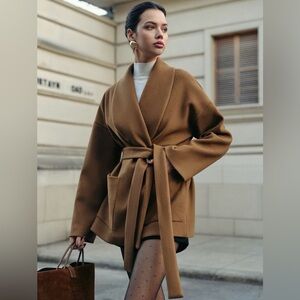 Commense Camel Wrap Coat